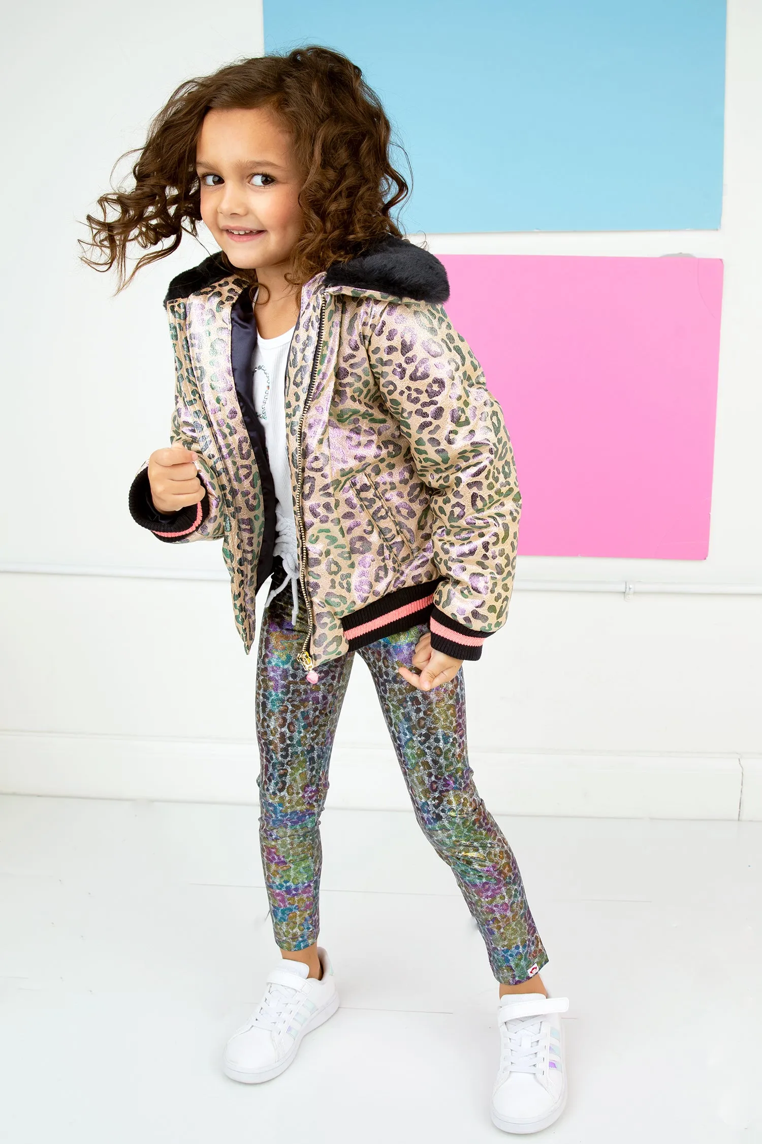 Metallic Leopard Faux Leather Jacket