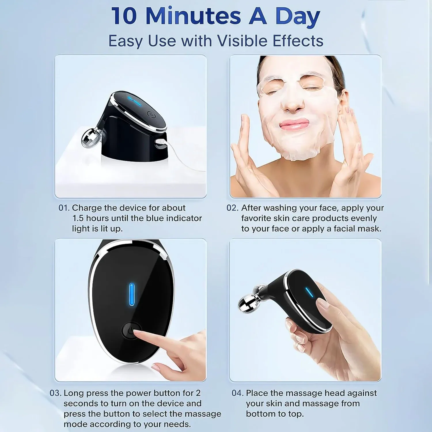 Microcurrent Facial Device Face Massager Roller (1 Pc)