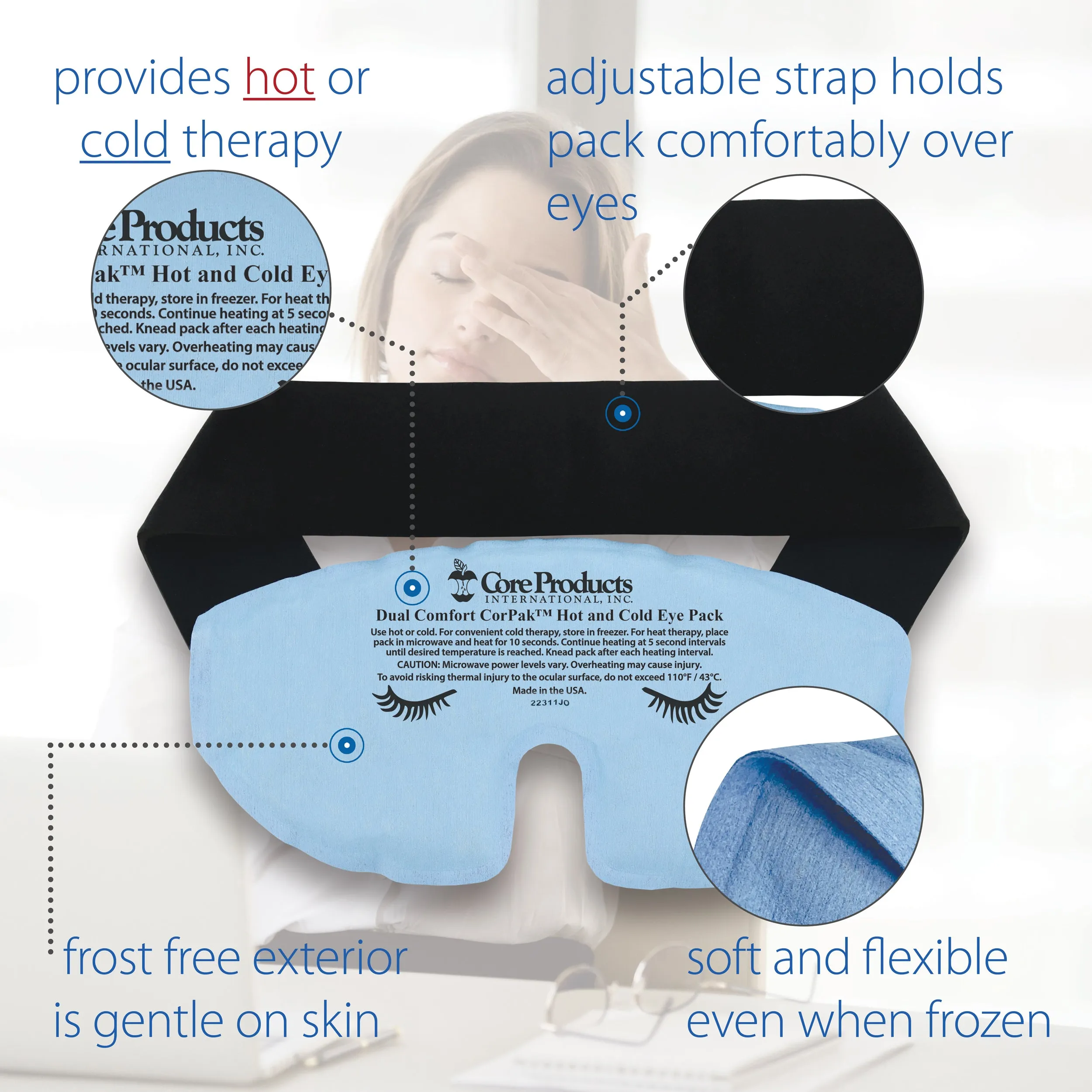 Migraine Eye Mask Hot or Cold Therapy Pack