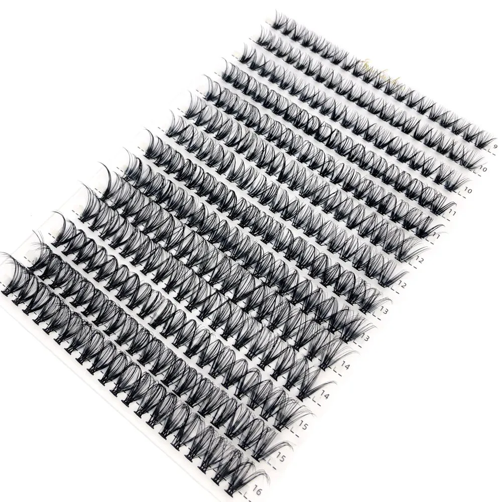 Mixed Tray Individual Lashes (30D, 40D, 60D, 80D) - 3D Russian Volume Eyelashes, Soft Natural Mink Lash Clusters, False Eyelashes