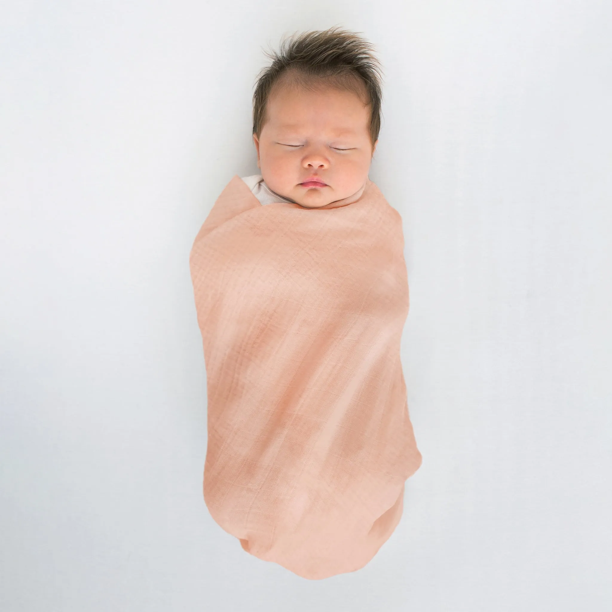 Muslin Swaddle   Pajama Gown   Hat Newborn Gift Set - Peach Blush Muslin Blanket & Watercolor Peachy Pink Floral Hat & Pajama Gown