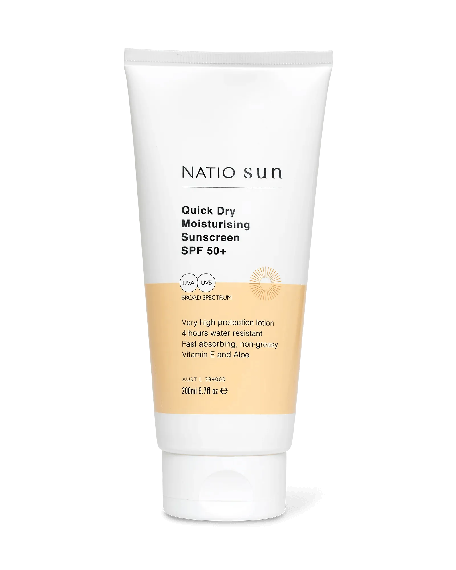 Natio Quick Dry Moisturising Sunscreen SPF 50  200ml