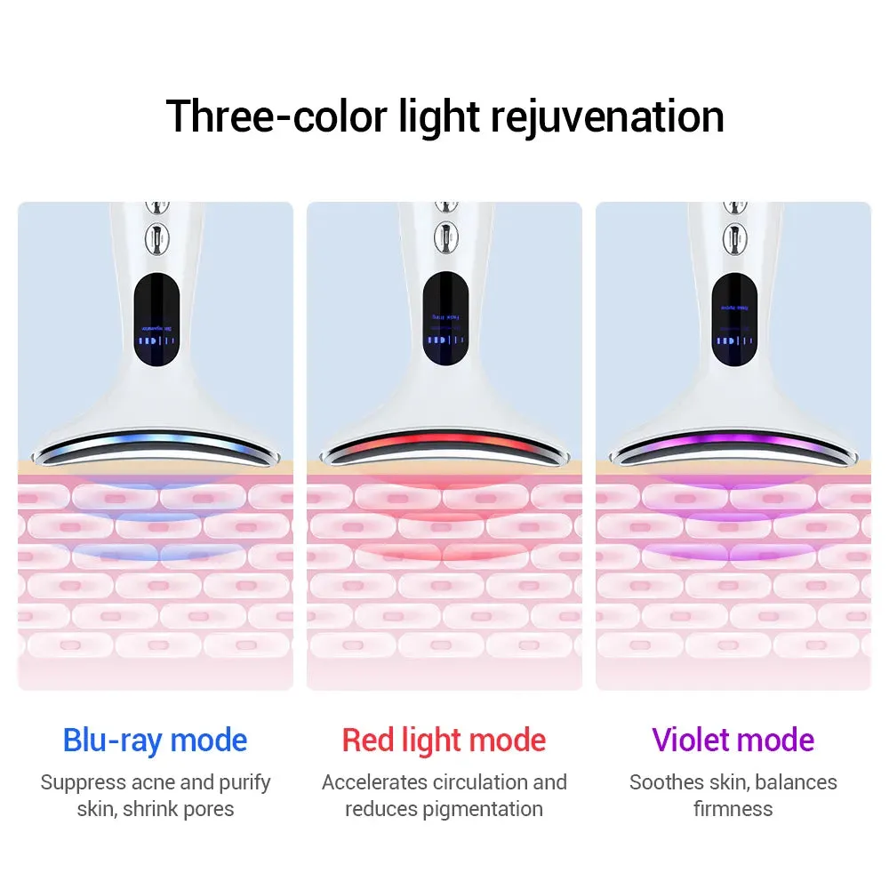 Neck Face Skin LED Photon Therapy:Featuring four modes and three intensity adjustments, it accelerates blood circulation, promotes collagen production, dredges meridians, shrinks pores, and rejuvenates the skin for a youthful appearance.