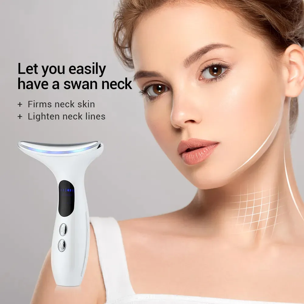 Neck Face Skin LED Photon Therapy:Featuring four modes and three intensity adjustments, it accelerates blood circulation, promotes collagen production, dredges meridians, shrinks pores, and rejuvenates the skin for a youthful appearance.