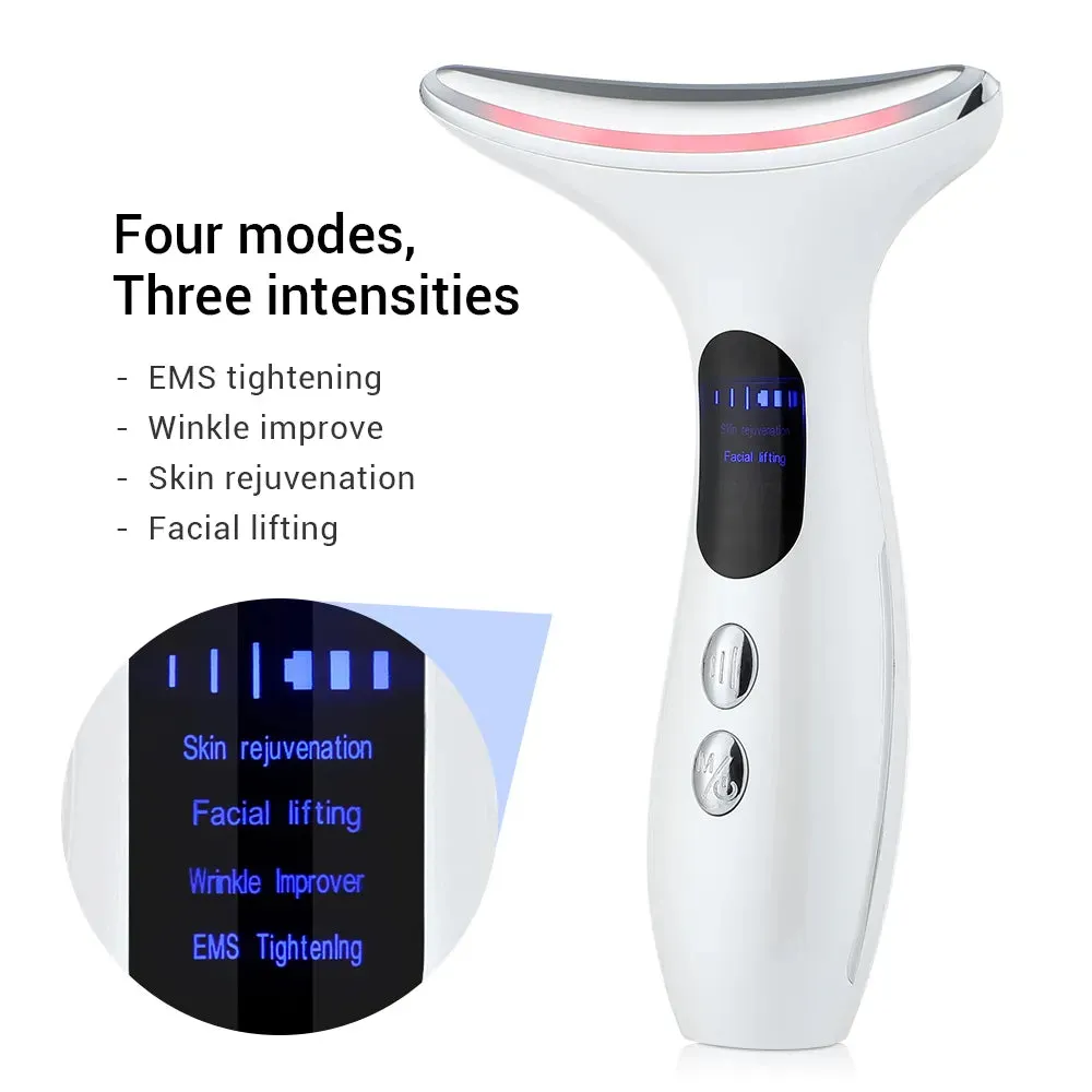 Neck Face Skin LED Photon Therapy:Featuring four modes and three intensity adjustments, it accelerates blood circulation, promotes collagen production, dredges meridians, shrinks pores, and rejuvenates the skin for a youthful appearance.