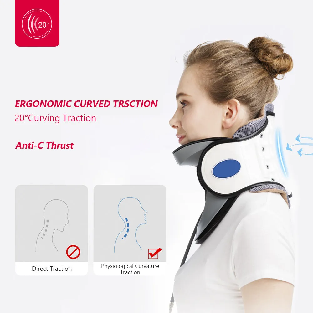 Neck Traction Device by Air Collar, Inflatable & Adjustable Neck Stretcher Neck, Neck Support Brace for Pain Relief