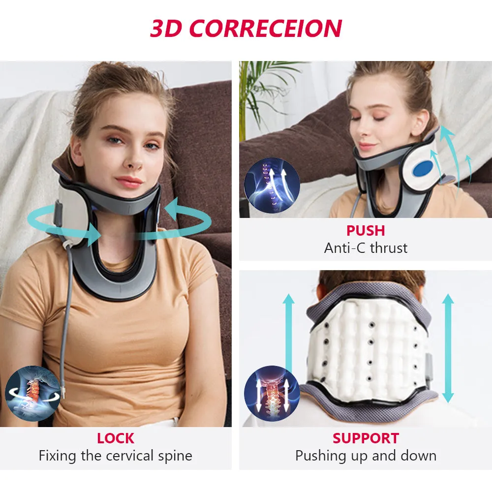 Neck Traction Device by Air Collar, Inflatable & Adjustable Neck Stretcher Neck, Neck Support Brace for Pain Relief