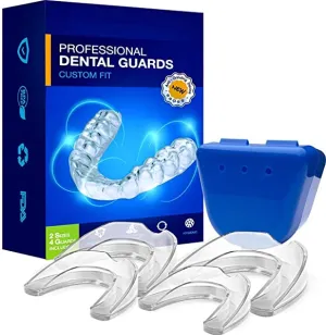 Neomen Mouth Guard - Professional Dental Guard - 2 Sizes, Pack of 4 - Upgraded Night Guard For Teeth Grinding, Stops Bruxism, Tmj & Eliminates Teeth Clenching