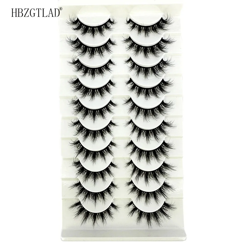 NEW 10 Pairs Natural 3d Mink Lashes Soft False Eyelashes Cross Messy Dense Eye Lashes Extension Makeup Faux Cils Maquillaje H13