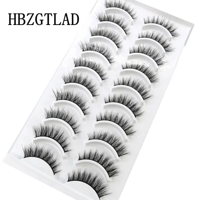 NEW 10 Pairs Natural False Eyelashes Fake Lashes Long Makeup 3d Mink Lashes Extension Eyelash Mink Eyelashes for Beauty 54