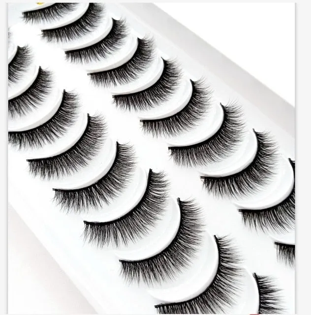 NEW 10 Pairs Natural False Eyelashes Fake Lashes Long Makeup 3d Mink Lashes Extension Eyelash Mink Eyelashes for Beauty 54
