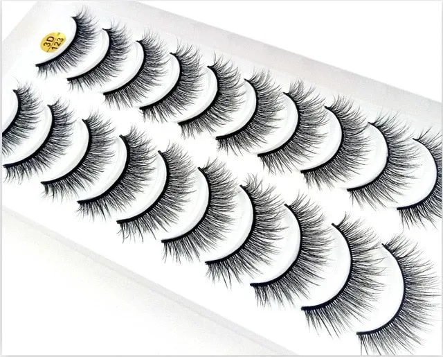 NEW 10 Pairs Natural False Eyelashes Fake Lashes Long Makeup 3d Mink Lashes Extension Eyelash Mink Eyelashes for Beauty 54