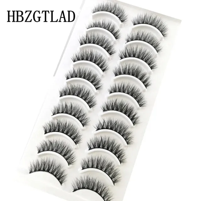NEW 10 Pairs Natural False Eyelashes Fake Lashes Long Makeup 3d Mink Lashes Extension Eyelash Mink Eyelashes for Beauty 54