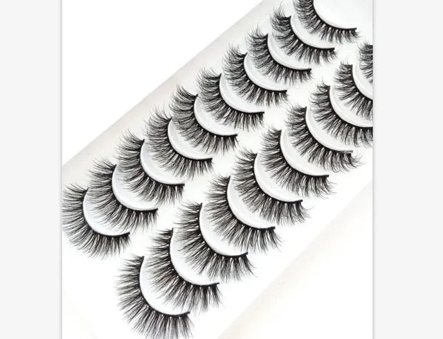 NEW 10 Pairs Natural False Eyelashes Fake Lashes Long Makeup 3d Mink Lashes Extension Eyelash Mink Eyelashes for Beauty 54
