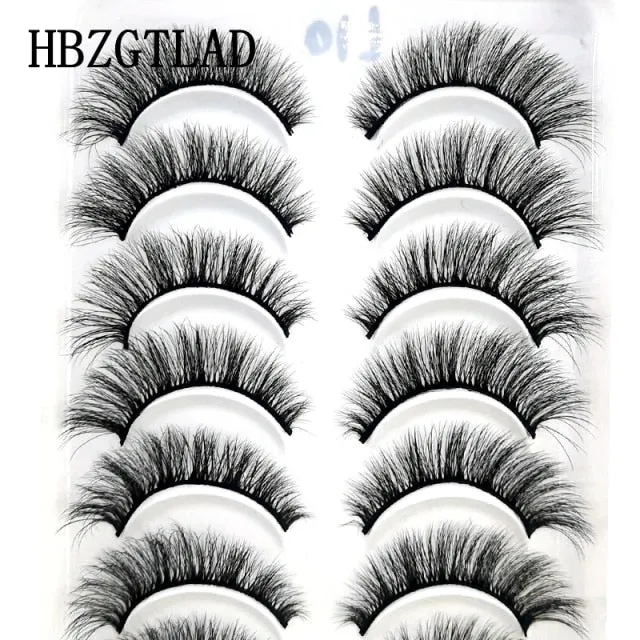 NEW 10 Pairs Natural False Eyelashes Fake Lashes Long Makeup 3d Mink Lashes Extension Eyelash Mink Eyelashes for Beauty 54