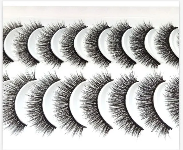 NEW 10 Pairs Natural False Eyelashes Fake Lashes Long Makeup 3d Mink Lashes Extension Eyelash Mink Eyelashes for Beauty 54