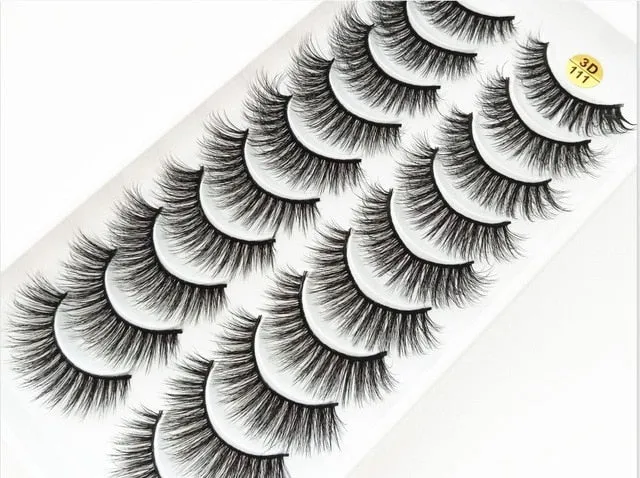 NEW 10 Pairs Natural False Eyelashes Fake Lashes Long Makeup 3d Mink Lashes Extension Eyelash Mink Eyelashes for Beauty 54