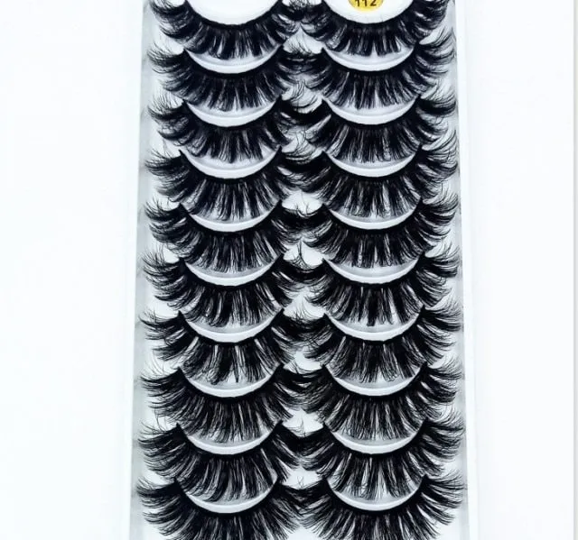 NEW 10 Pairs Natural False Eyelashes Fake Lashes Long Makeup 3d Mink Lashes Extension Eyelash Mink Eyelashes for Beauty 54
