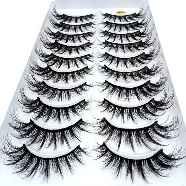 NEW 10 Pairs Natural False Eyelashes Fake Lashes Long Makeup 3d Mink Lashes Extension Eyelash Mink Eyelashes for Beauty 54