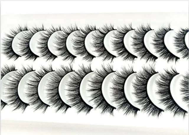 NEW 10 Pairs Natural False Eyelashes Fake Lashes Long Makeup 3d Mink Lashes Extension Eyelash Mink Eyelashes for Beauty 54
