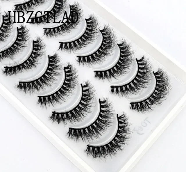 NEW 10 Pairs Natural False Eyelashes Fake Lashes Long Makeup 3d Mink Lashes Extension Eyelash Mink Eyelashes for Beauty 54