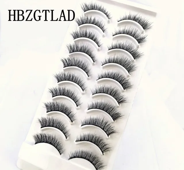 NEW 10 Pairs Natural False Eyelashes Fake Lashes Long Makeup 3d Mink Lashes Extension Eyelash Mink Eyelashes for Beauty 54