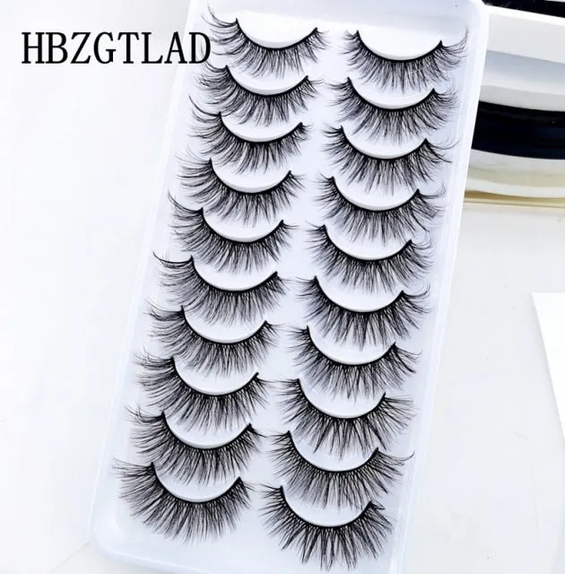 NEW 10 Pairs Natural False Eyelashes Fake Lashes Long Makeup 3d Mink Lashes Extension Eyelash Mink Eyelashes for Beauty 54