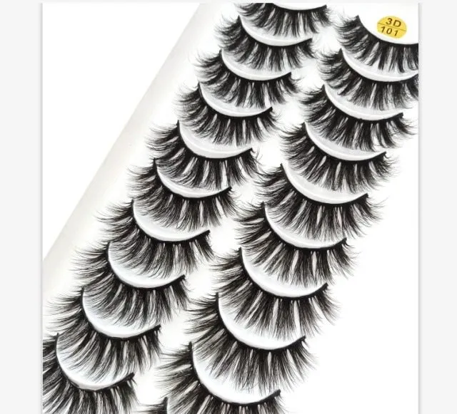 NEW 10 Pairs Natural False Eyelashes Fake Lashes Long Makeup 3d Mink Lashes Extension Eyelash Mink Eyelashes for Beauty 54
