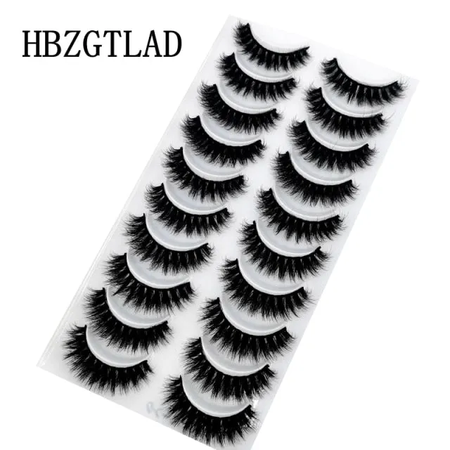 NEW 10 Pairs Natural False Eyelashes Fake Lashes Long Makeup 3d Mink Lashes Extension Eyelash Mink Eyelashes for Beauty 54