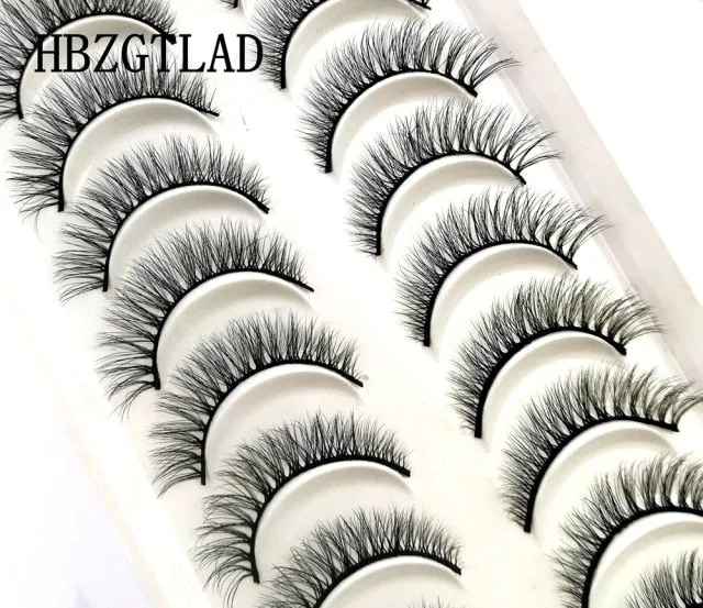 NEW 10 Pairs Natural False Eyelashes Fake Lashes Long Makeup 3d Mink Lashes Extension Eyelash Mink Eyelashes for Beauty 54