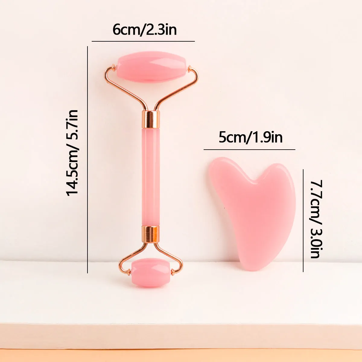 New double-headed jade roller scraping massager physiotherapy scraping board facial massage stick thickened beauty device cross-border