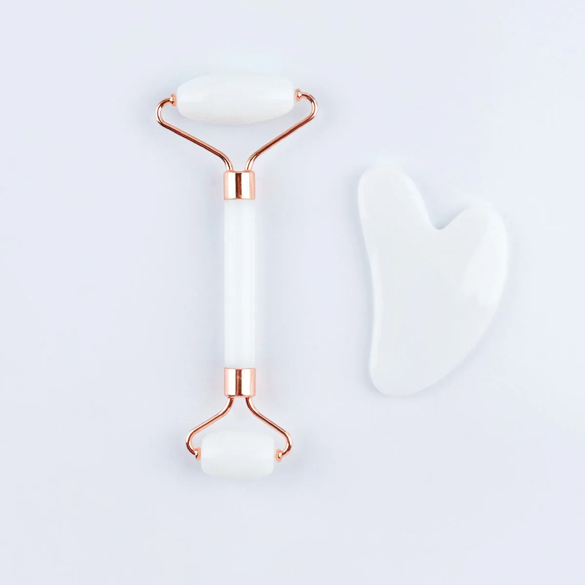 New double-headed jade roller scraping massager physiotherapy scraping board facial massage stick thickened beauty device cross-border