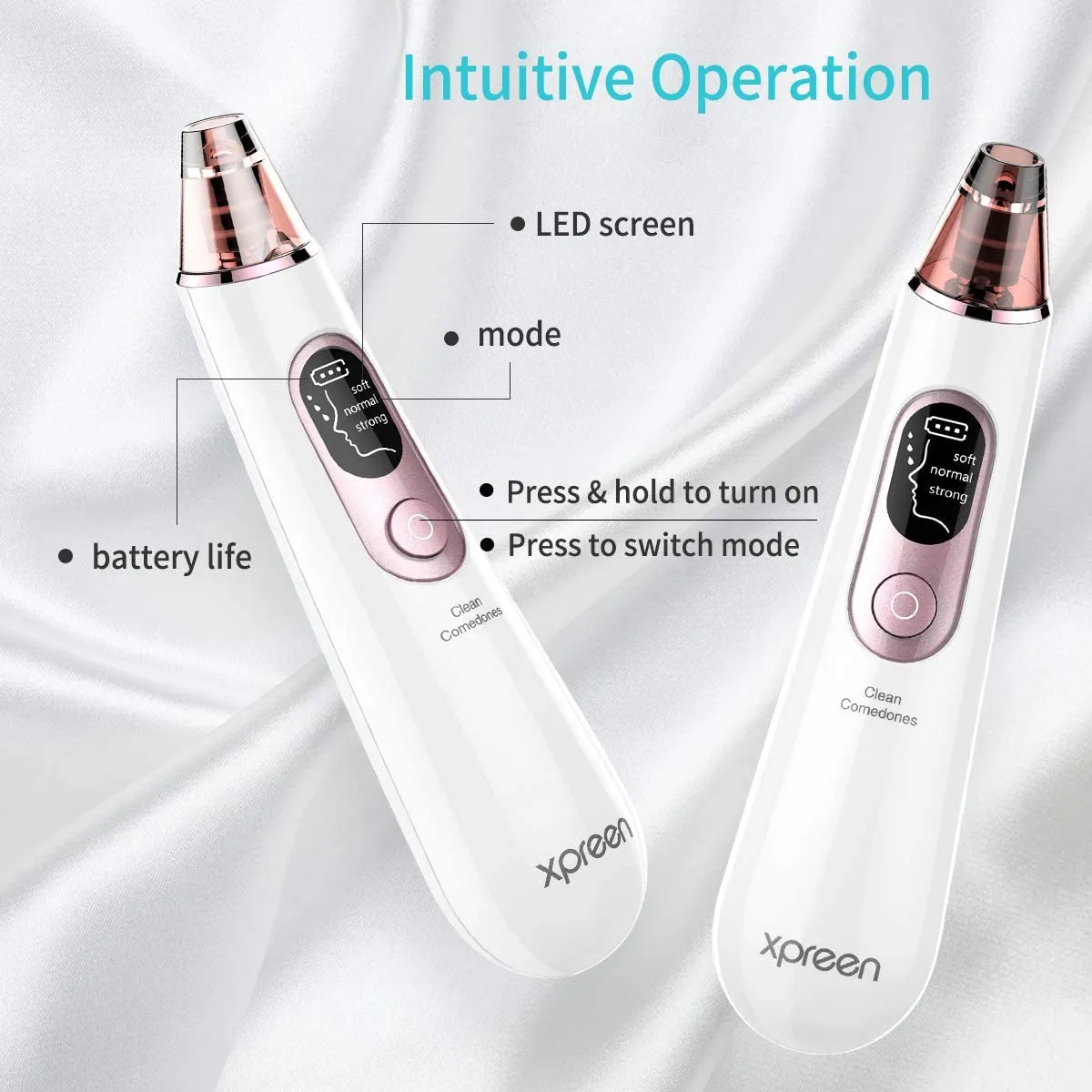 New in box! Blackhead Remover Pore Vacuum, Xpreen Pore Cleaner Rechargeable Comedone Suction Removal Tool for Facial Pore Cleanser, Beauty Device with LED Screen
