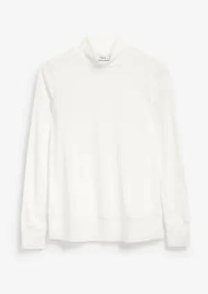 Next Cream Sheer High Neck Womens Top