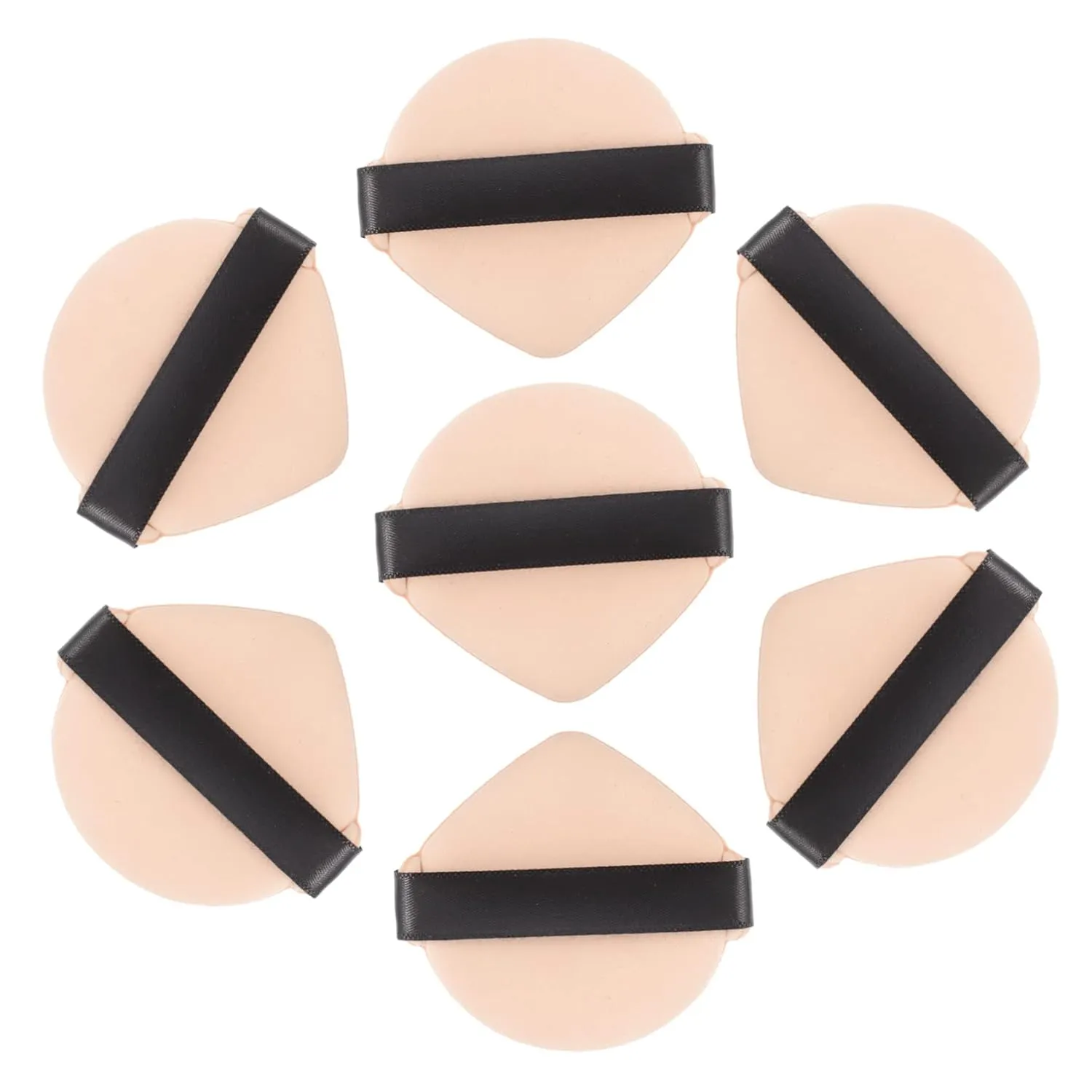 NOLITOY Set of 7 Double-sided Puff Makeup Sponges for Wet Dry Powder Application for Foundation Loose Powder Body Powder and Mineral Powder