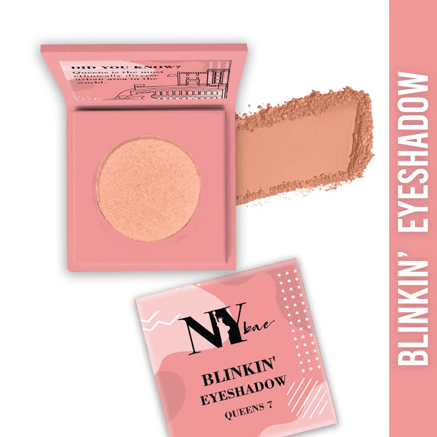 NY Bae Blinkin' Eyeshadow| Pink| Shimmer| Highly Pigmented- Queens 7 (1.2 g)