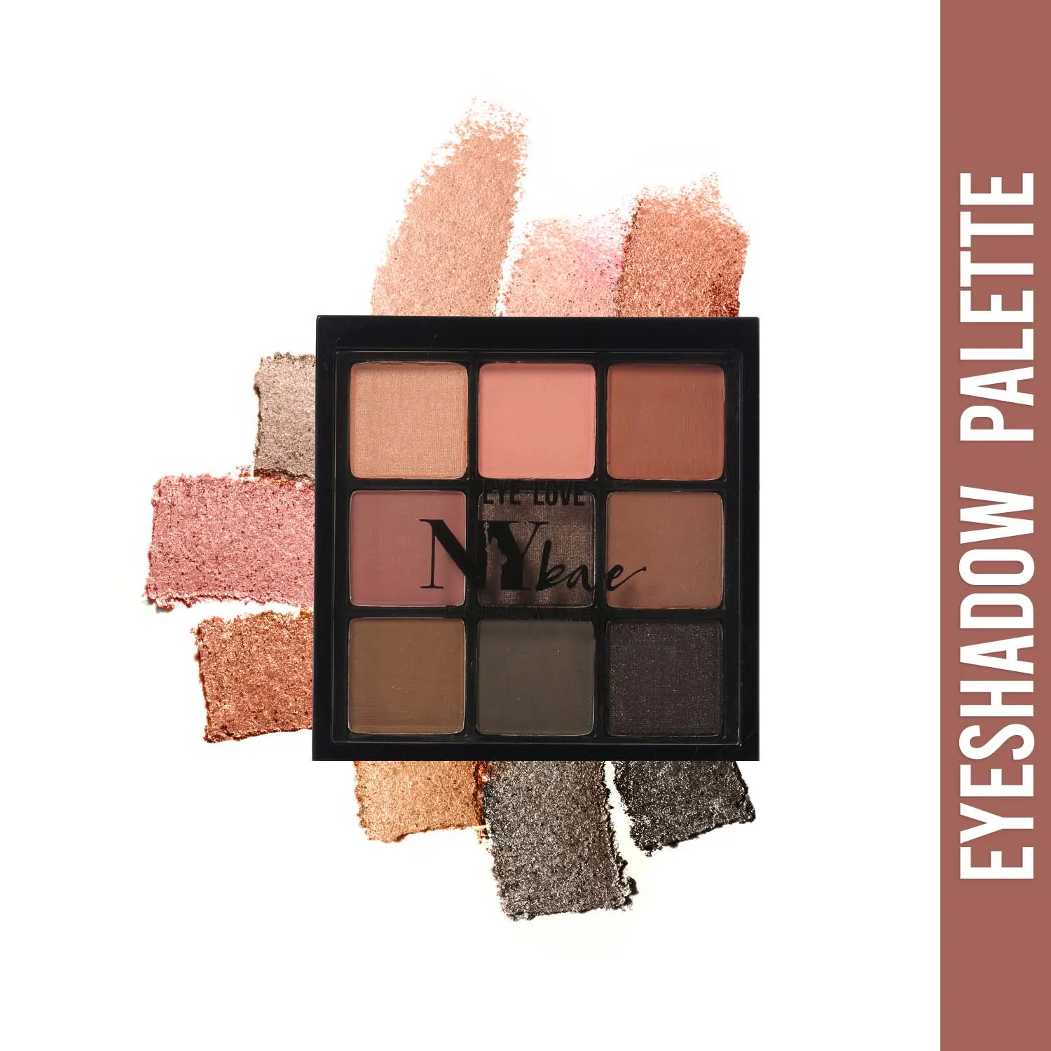 NY Bae Eye-Love Eyeshadow Palette | 9in1 Palette | Matte & Shimmer | Intense Pigment | Easily Blendable | Long Lasting | Smooth Finish | Nudes & Blacks- Bloom Beauty 02 (9 g)