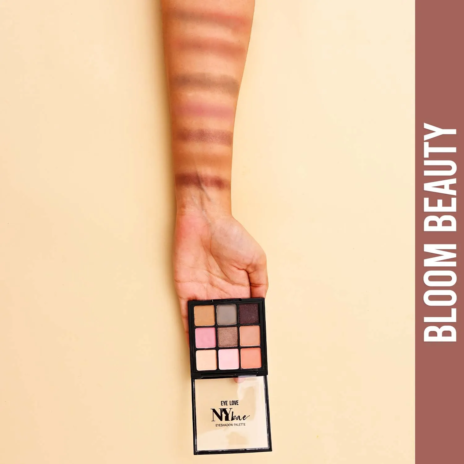 NY Bae Eye-Love Eyeshadow Palette | 9in1 Palette | Matte & Shimmer | Intense Pigment | Easily Blendable | Long Lasting | Smooth Finish | Nudes & Blacks- Bloom Beauty 02 (9 g)