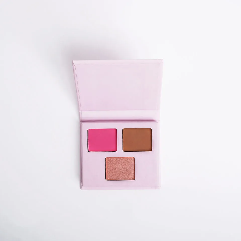 NY Bae Face Palette - Blendable 02 (6 g) | Blush   Highlighter   Bronzer | 3 In 1 | Pink, Brown & Rose Gold | Rich Colour | Multipurpose | Portable