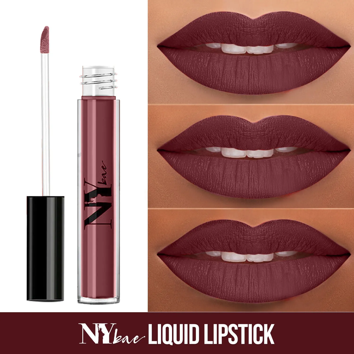 NY Bae Moisturizing Liquid Lipstick | Brown | Matte | Hydrating With Vitamin E - Lit As Times Square Ball 6 (2.7 ml)
