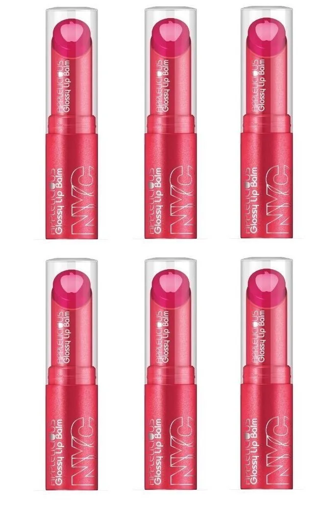 NYC Applelicious Glossy Lip Balm, 355 Applelicious Pink CHOOSE YOUR PACK