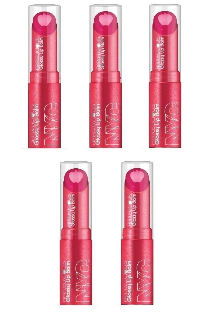 NYC Applelicious Glossy Lip Balm, 355 Applelicious Pink CHOOSE YOUR PACK