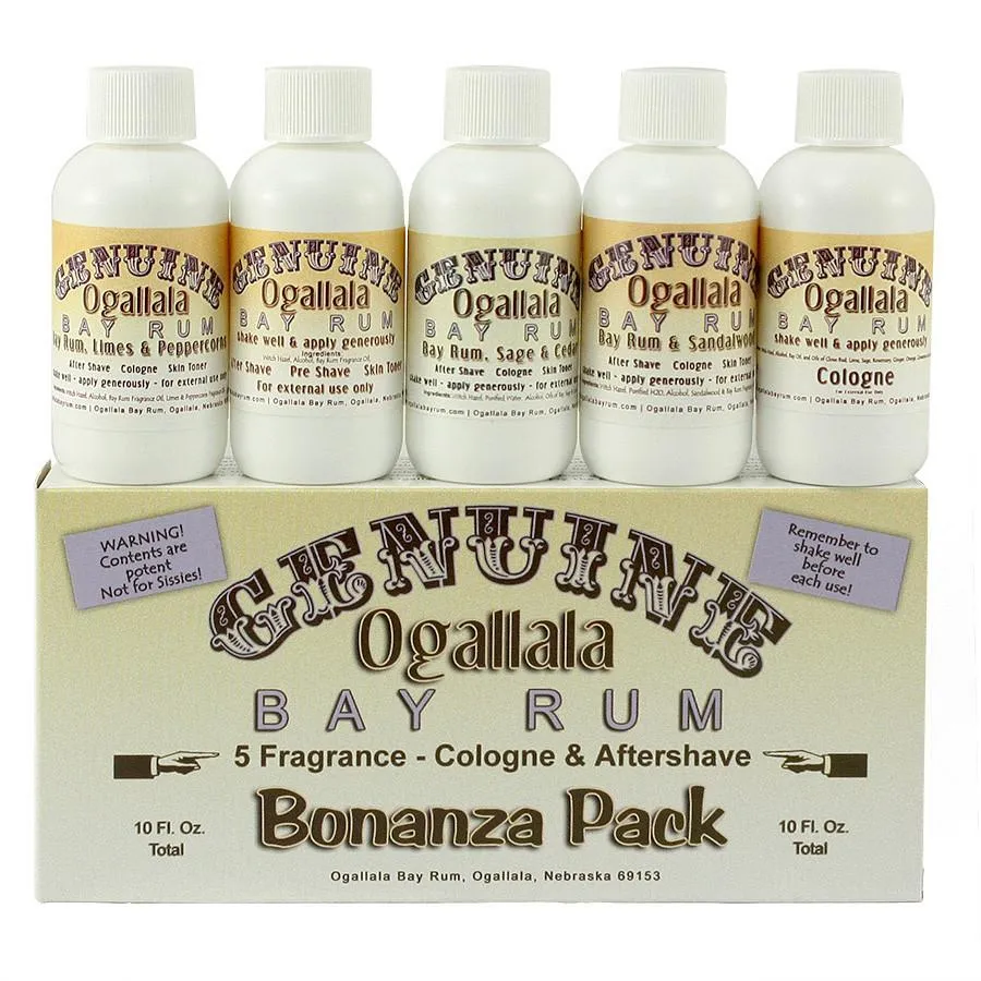 Ogallala Bay Rum Bonanza Cologne and Aftershave Sampler Pack