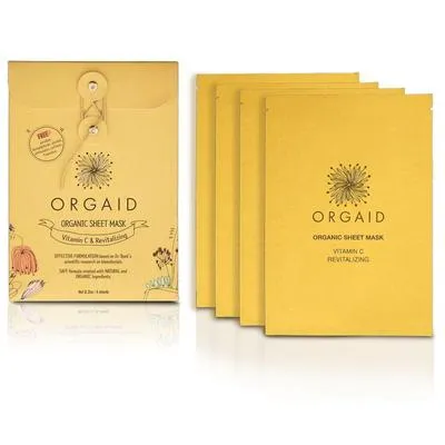 Orgaid Organic Sheet Mask | VITAMIN C & REVITALIZING - 4 PACK