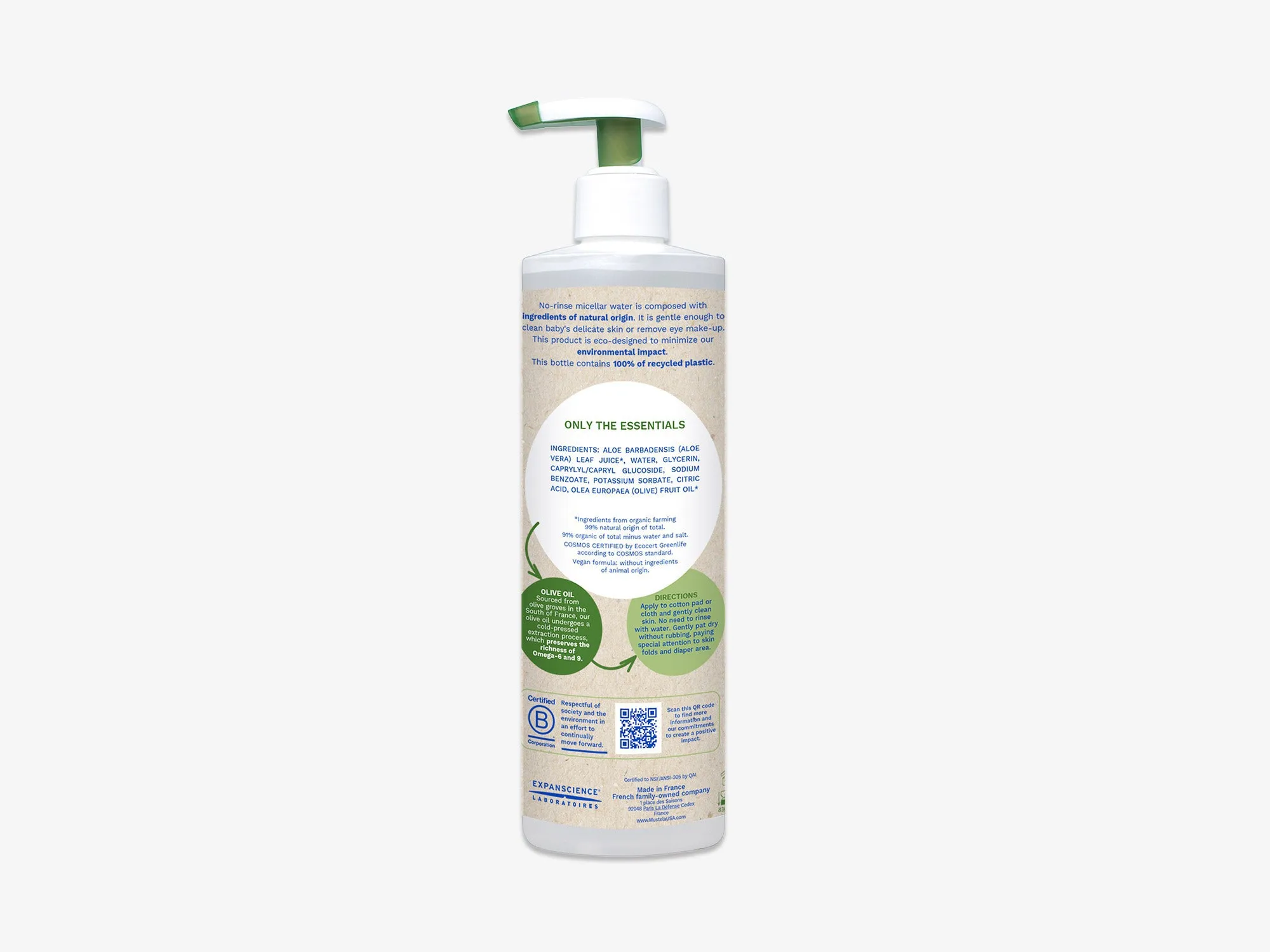 Organic Micellar Water with Olive Oil and Aloe