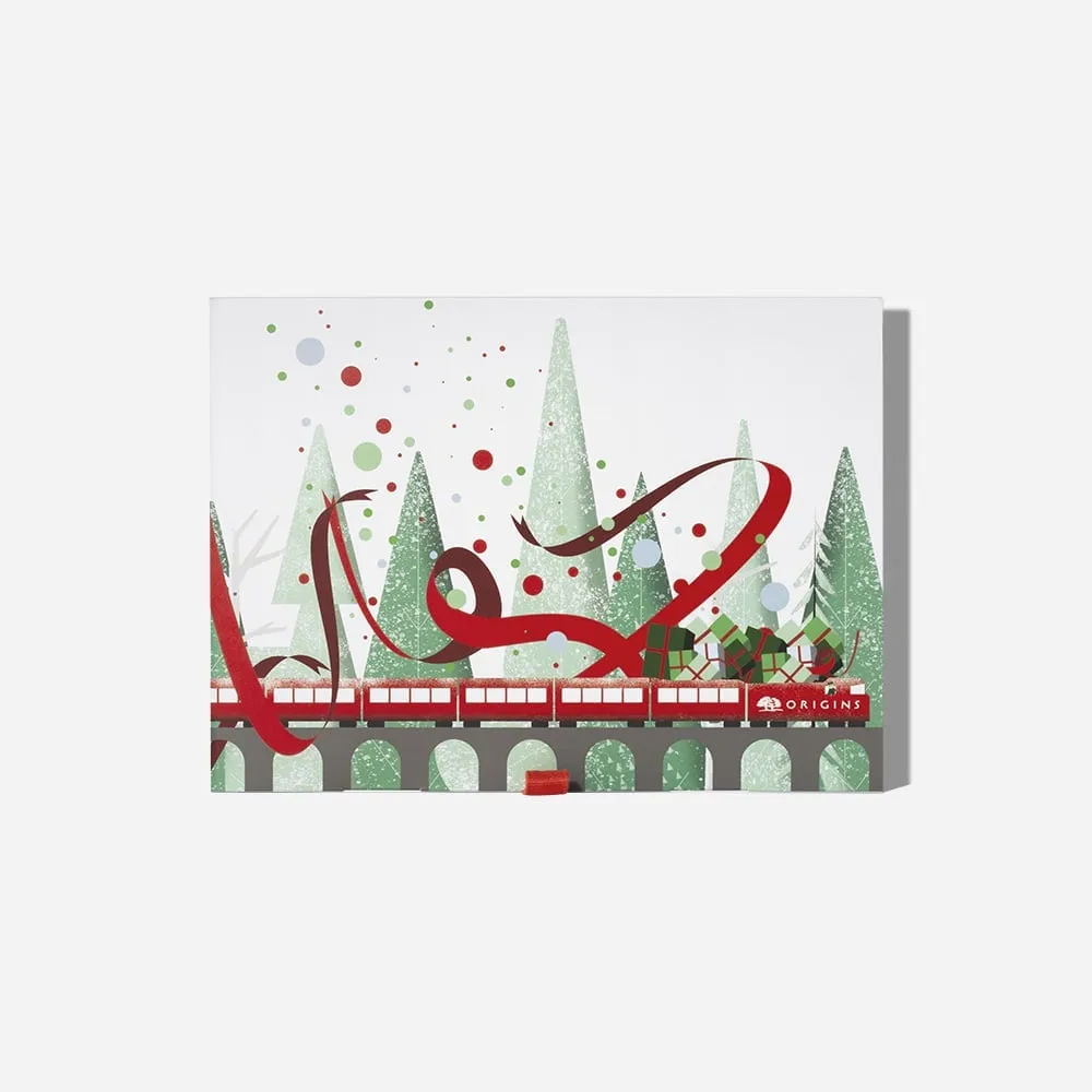 ORIGINS Advent Calender 12 Beauty & Body Holiday Favourites مجموعة من المنتجات الأعلى مبيعاً لدى اورجنز