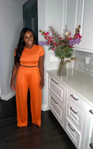 Palazzo Pant Set (Orange)