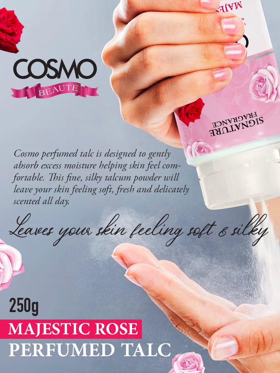 PERFUMED TALC GIFT SET - MAJESTIC ROSE 3PC