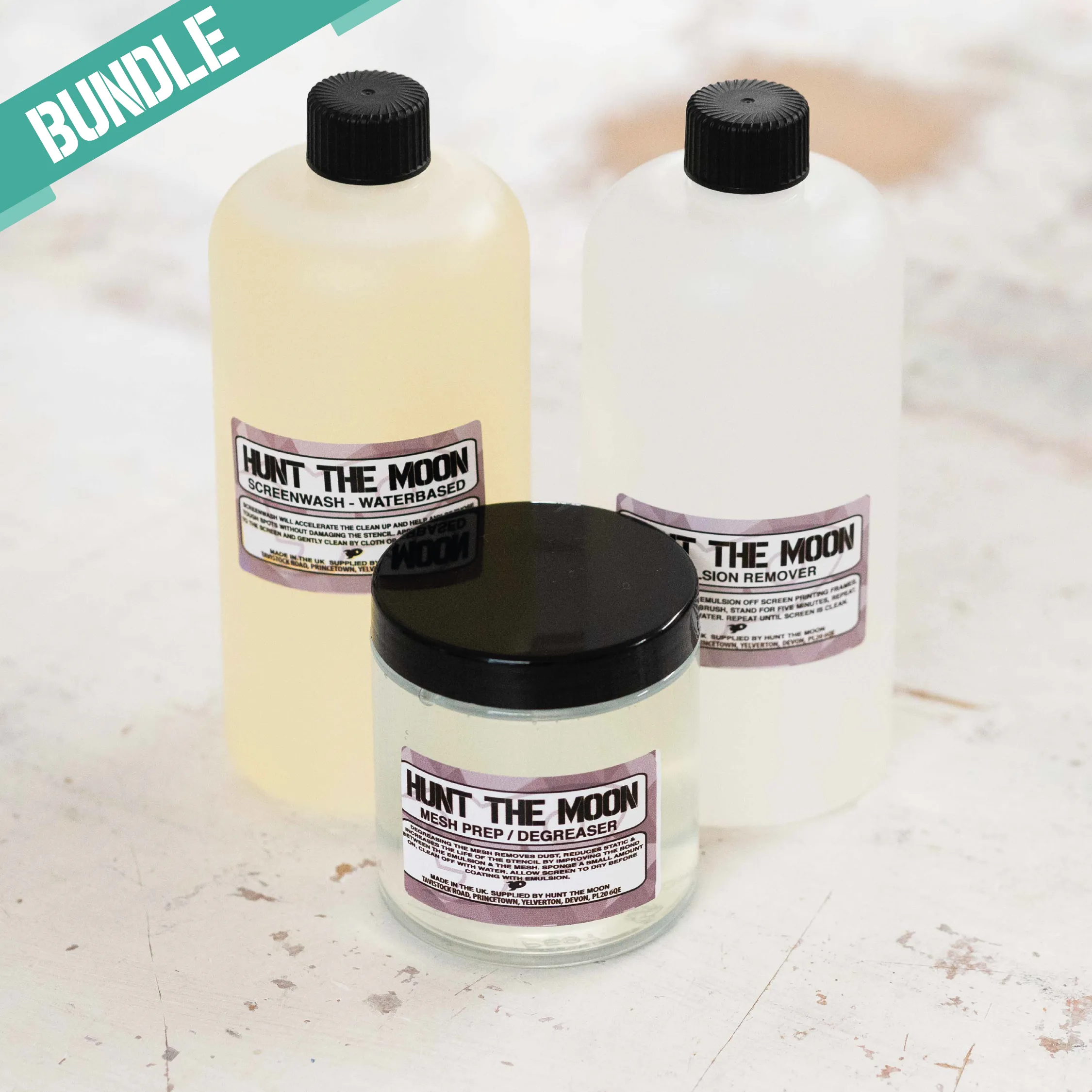 Photo Emulsion Remover, Mesh Prep and Screen Wash Bundle - Choose your size!