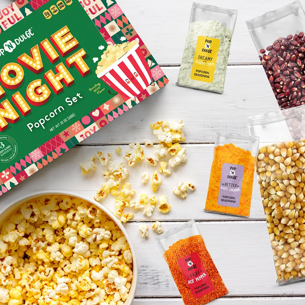 Pop 'N Dulge Christmas Movie Night Gourmet Popcorn Gift Set Gluten Free CPK-4827